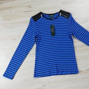 Blue and Black Ralph Lauren long sleeve top